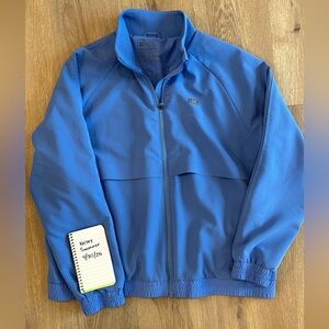 Figs sydney scrub jacket ceil blue size MEDIUM